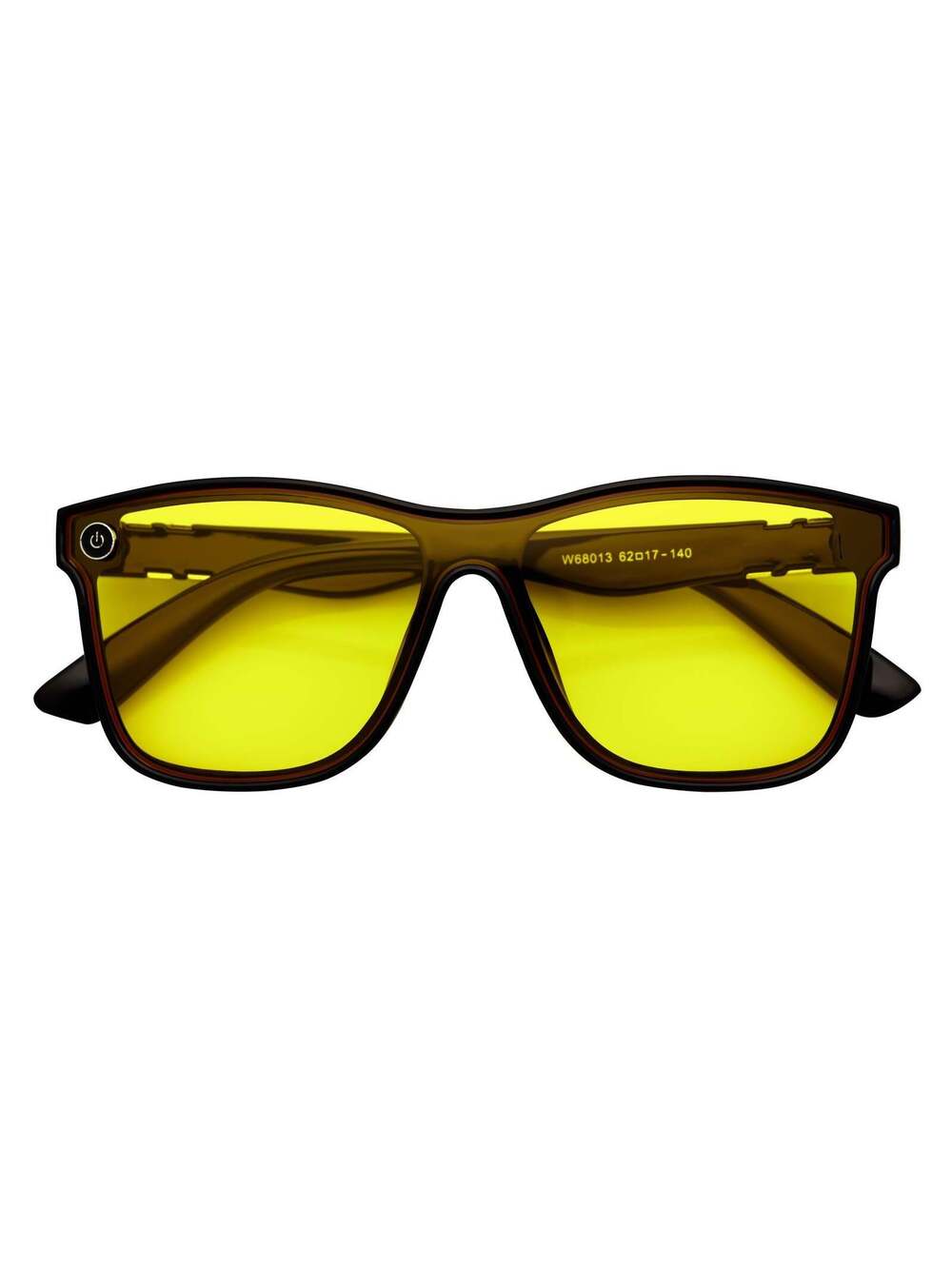 ZENITH - Mono Lens Shield Horn Rimmed Sunglasses Black Yellow